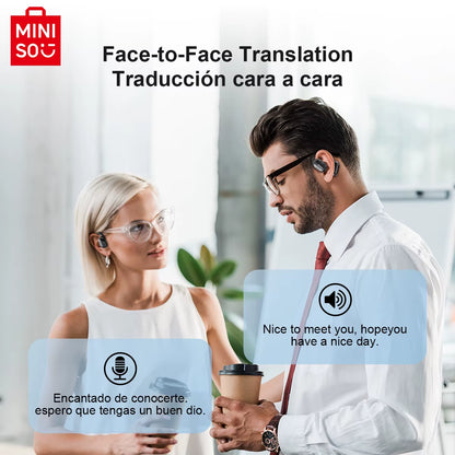 MS162 Intelligent Bluetooth Translation Earbuds Wireless Headphones Chat Headset Office Travel,16Mm Driver Unit