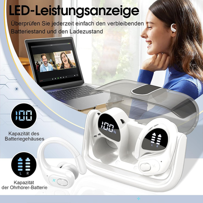 Kabellose Sport-Ohrhörer mit LED-Ladeanzeige