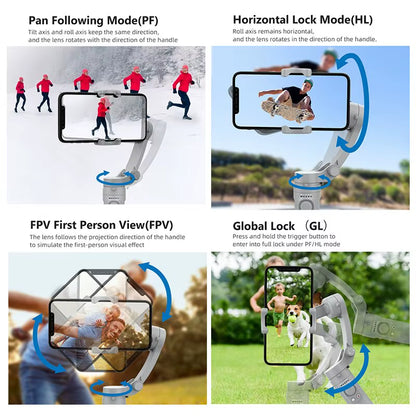 HQ3 3-Axis Gimbal Stabilizer for Smartphone Foldable Handheld Phone Video Record Vlog Anti-Shake Stabilizer for Iphone Android