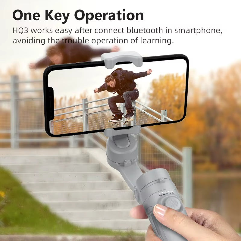 HQ3 3-Axis Gimbal Stabilizer for Smartphone Foldable Handheld Phone Video Record Vlog Anti-Shake Stabilizer for Iphone Android
