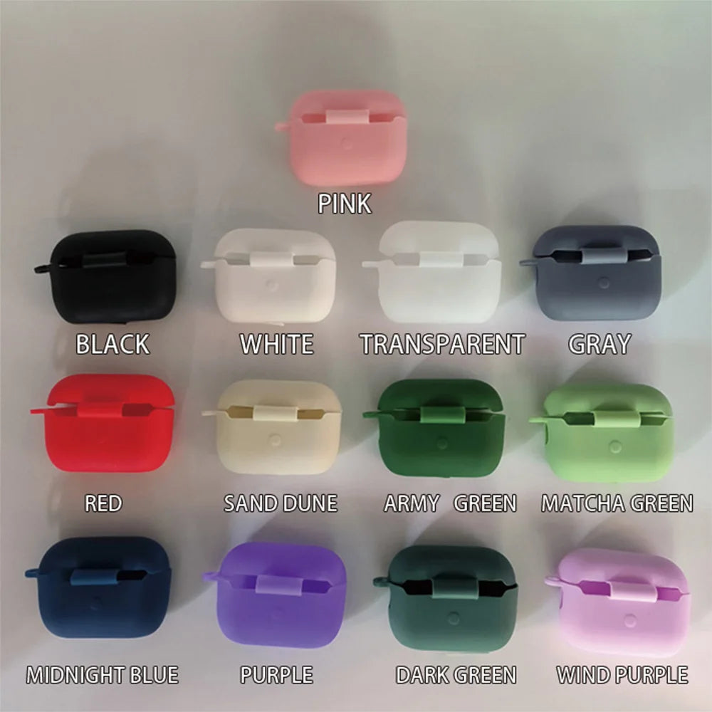 For Airpods Pro Protective Case Silicone New Solid Color Apple Bluetooth Headset Soft Case Protective Cover