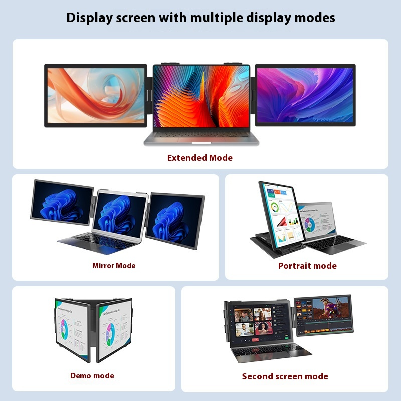 Laptop-Bildschirmerweiterung mit 2 Displays