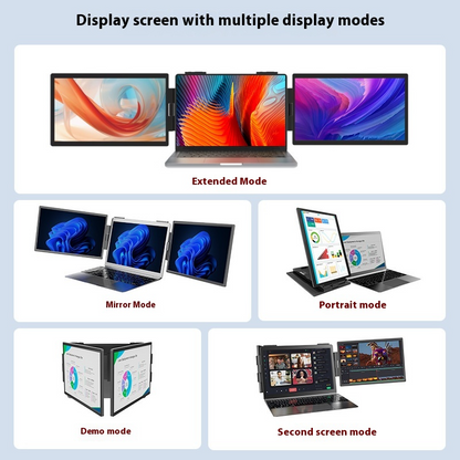 Laptop-Bildschirmerweiterung mit 2 Displays