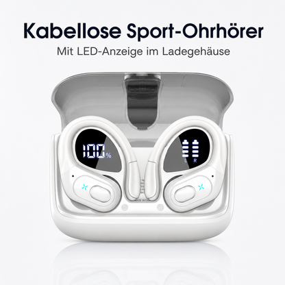 Kabellose Sport-Ohrhörer mit LED-Ladeanzeige