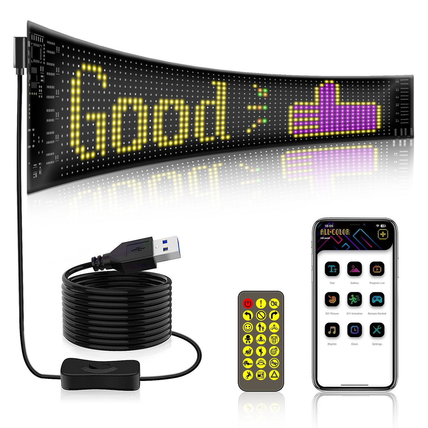 LED Flexible RGB Car Advertising Screen