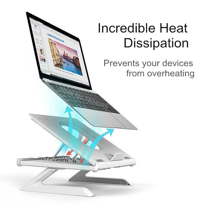 Aluminum Laptop Stand with Adjustable Height and Foldable Design