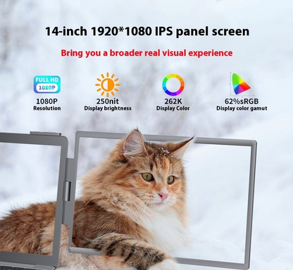 Laptop-Bildschirmerweiterung mit 2 Displays