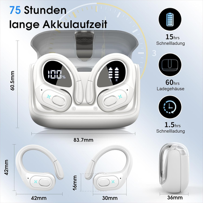 Kabellose Sport-Ohrhörer mit LED-Ladeanzeige